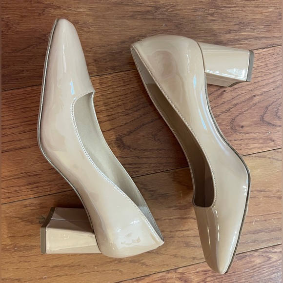 Inez Frida Tan Patent Block Heel Pumps NWOT NWOB - Picture 12 of 15